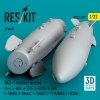 RESKIT RS32-0589 B43-1 nuclear bombs (2 pcs) (A-4, A-6A/E, A-7C/E, B-47B/E, B-58A, F-100D/F, F-104A/C, F-105D/F, F-111A/D/E/F, F-4C/D/E ) (3D Printed) (1/32)